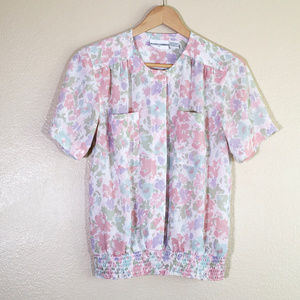 Alfred Dunner Pastel Floral Top size 10